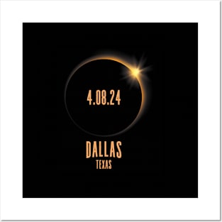 Total Solar Eclipse 2024 Dallas Texas Usa Posters and Art